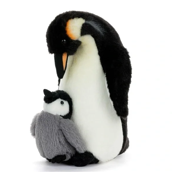 DEMDACO 9” Cuddly, Soft Plush Toy Stuffed Animal Mother & Baby Penguin NWT - Picture 8 of 9